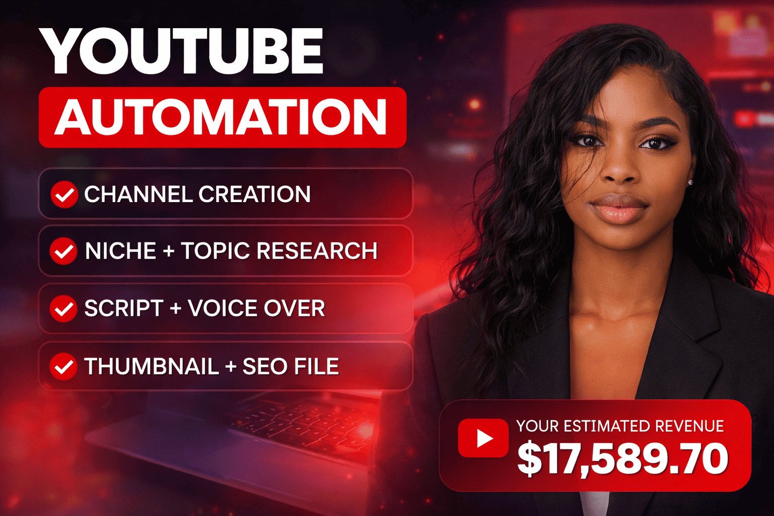 I will build and grow faceless youtube automation channels