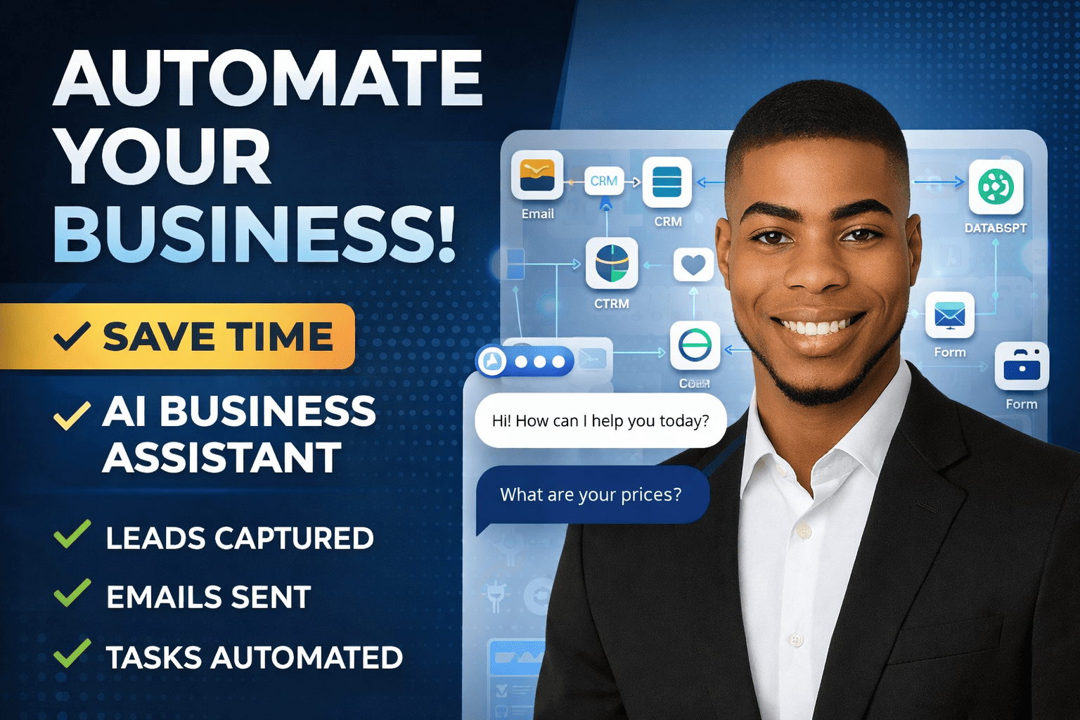 I will automate your business workflows and create an AI assistant to save you hours daily