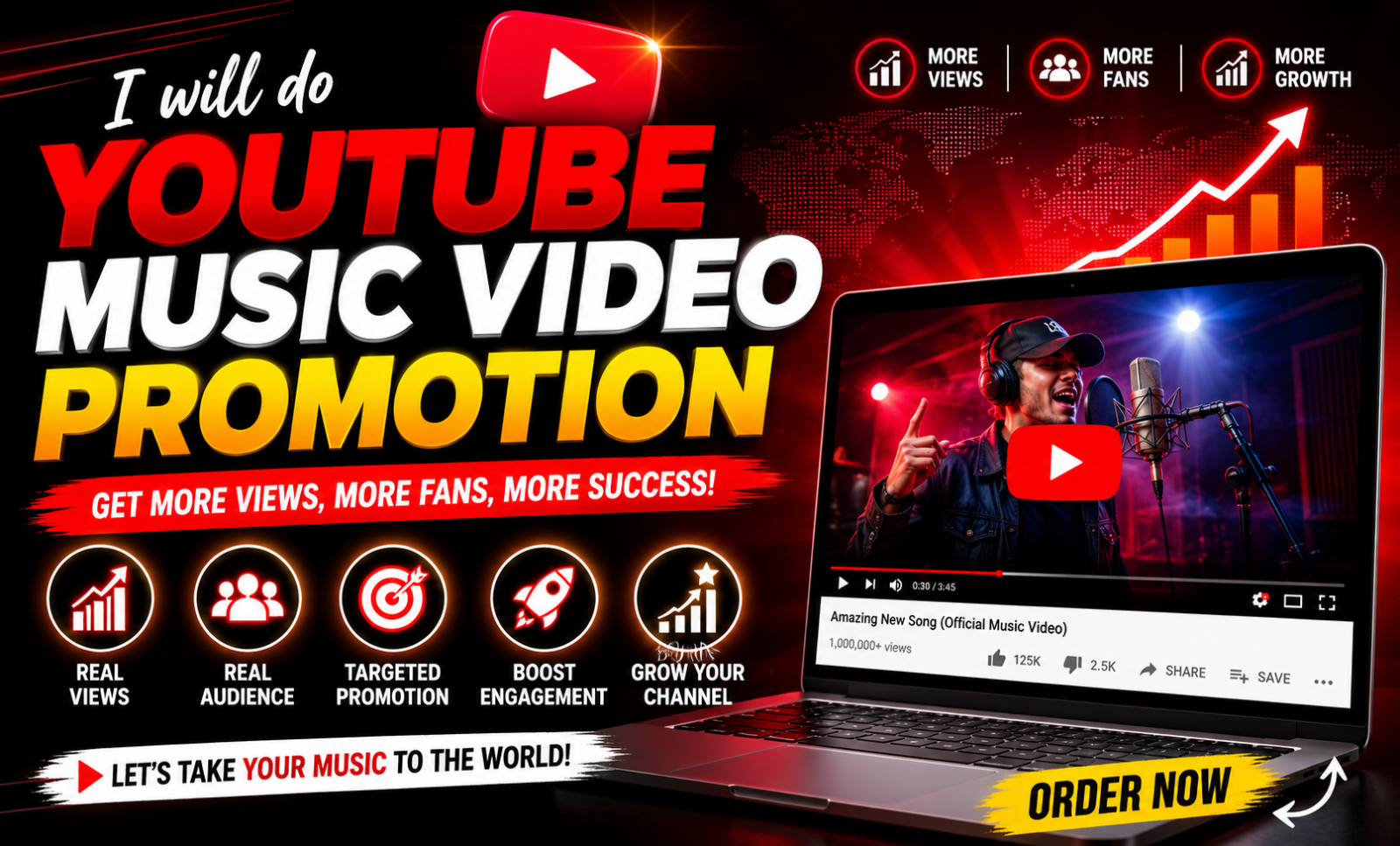 I will do youtube music video promotion