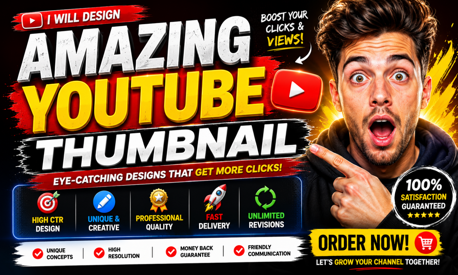 I will design amazing youtube thumbnail