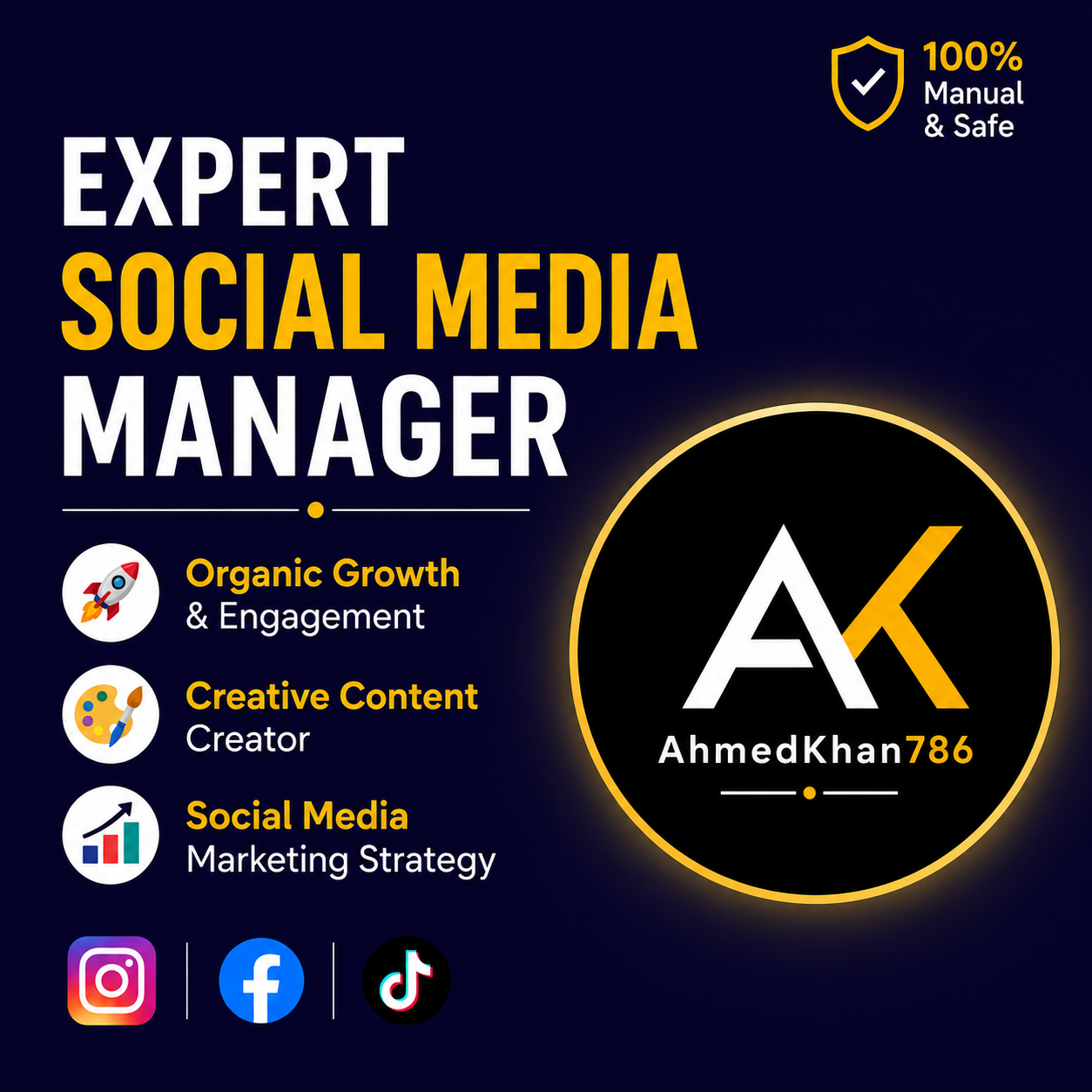 I will be your expert social media manager