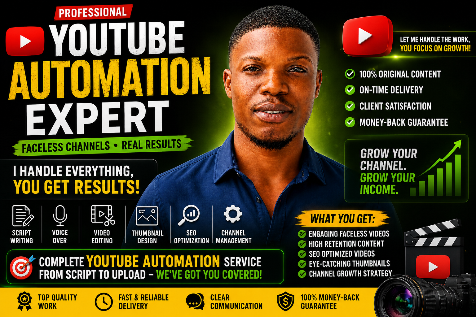 I Will Build a Profitable YouTube Automation Channel with High-Quality Faceless Cash Cow Videos