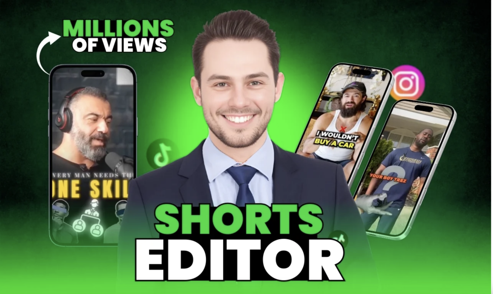 I will edit your podcast into short form video clips for youtube shorts and ig reels