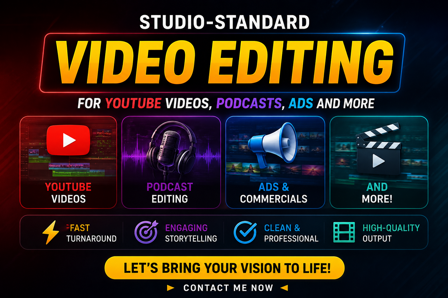 I will do professional video editing, youtube video editing
