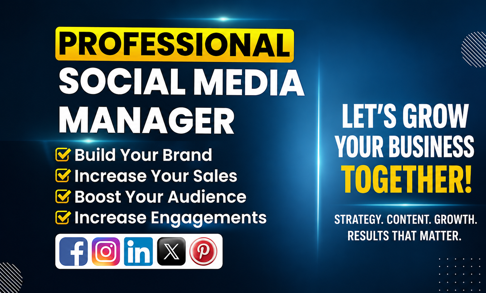 I will be your social media manager social media marketing manager