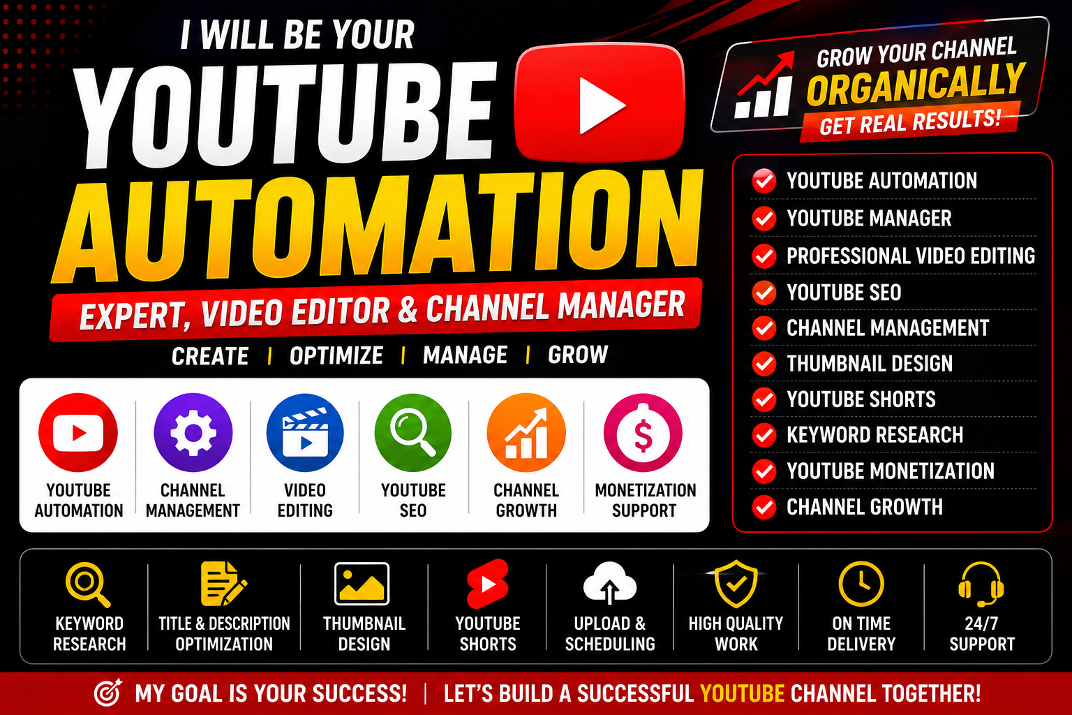 I will be your YouTube automation expert, video editor, and YouTube channel manager