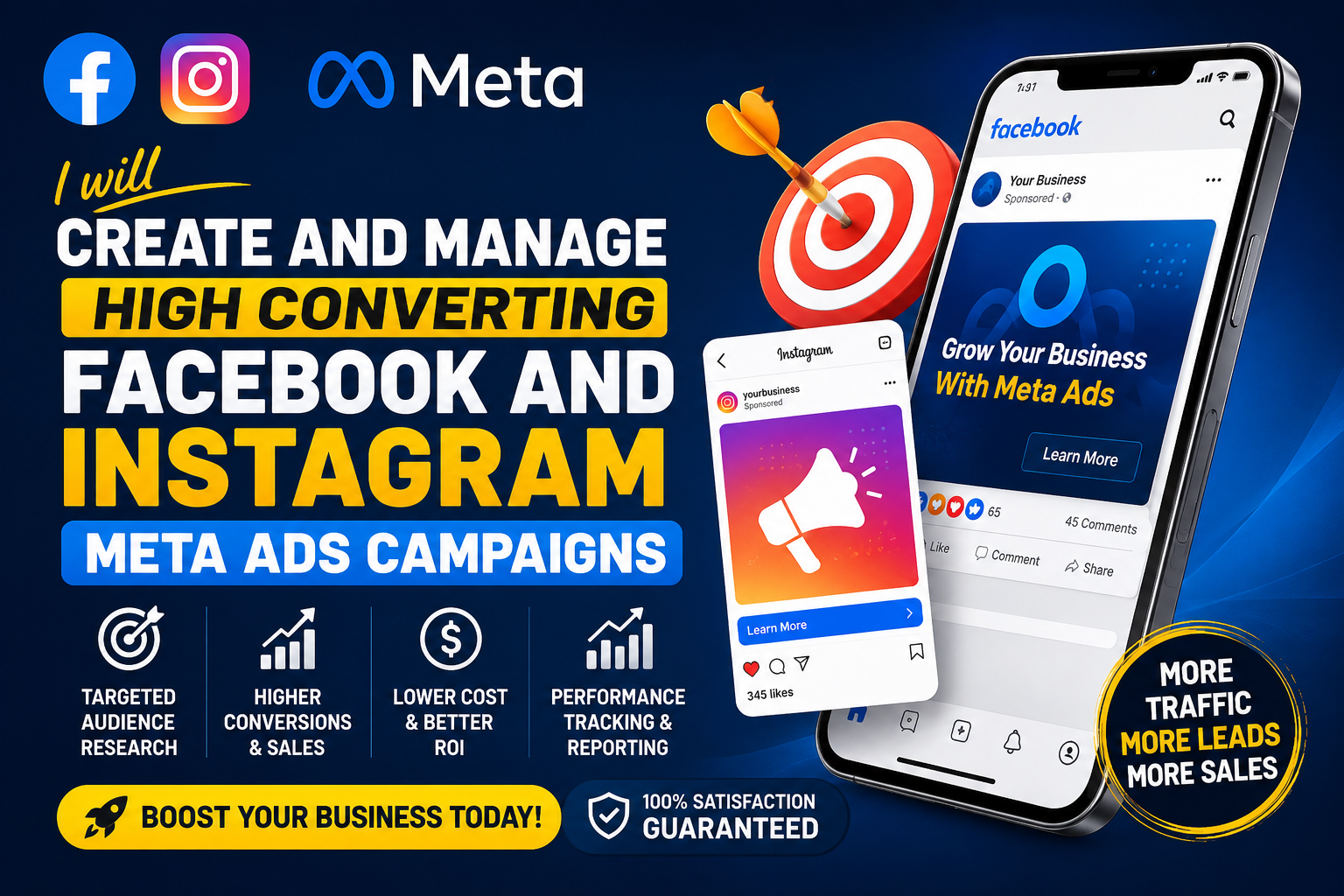 I will create and manage high converting Facebook and Instagram Meta ads campaigns