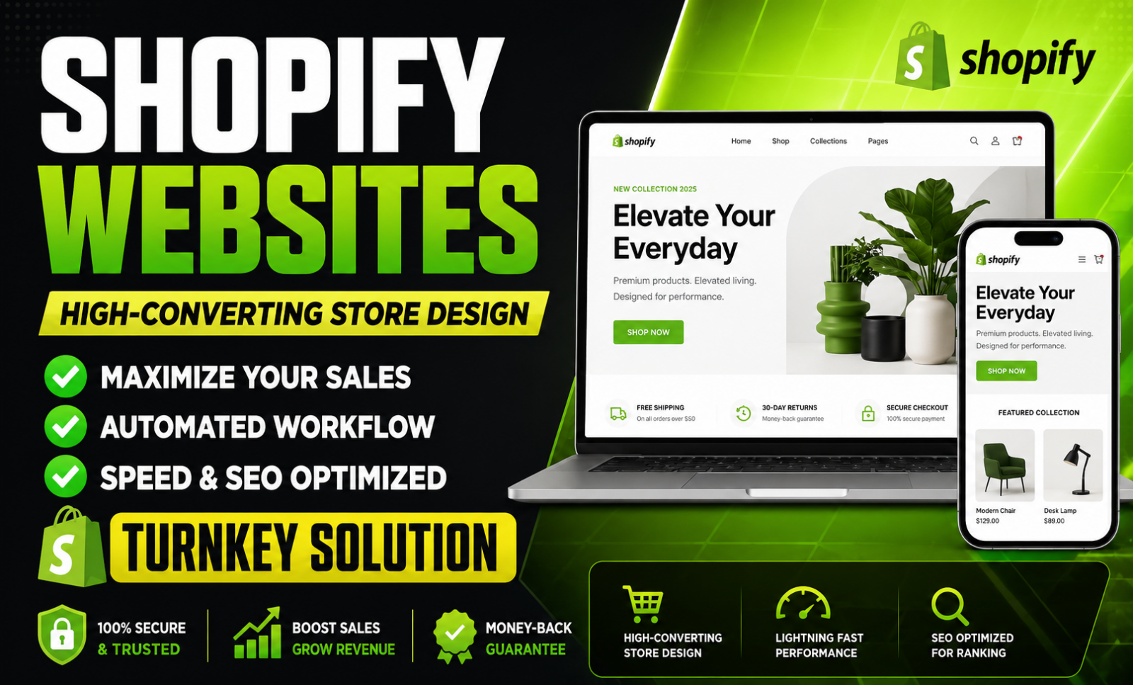 I will design a high converting Shopify website to maximize your sales