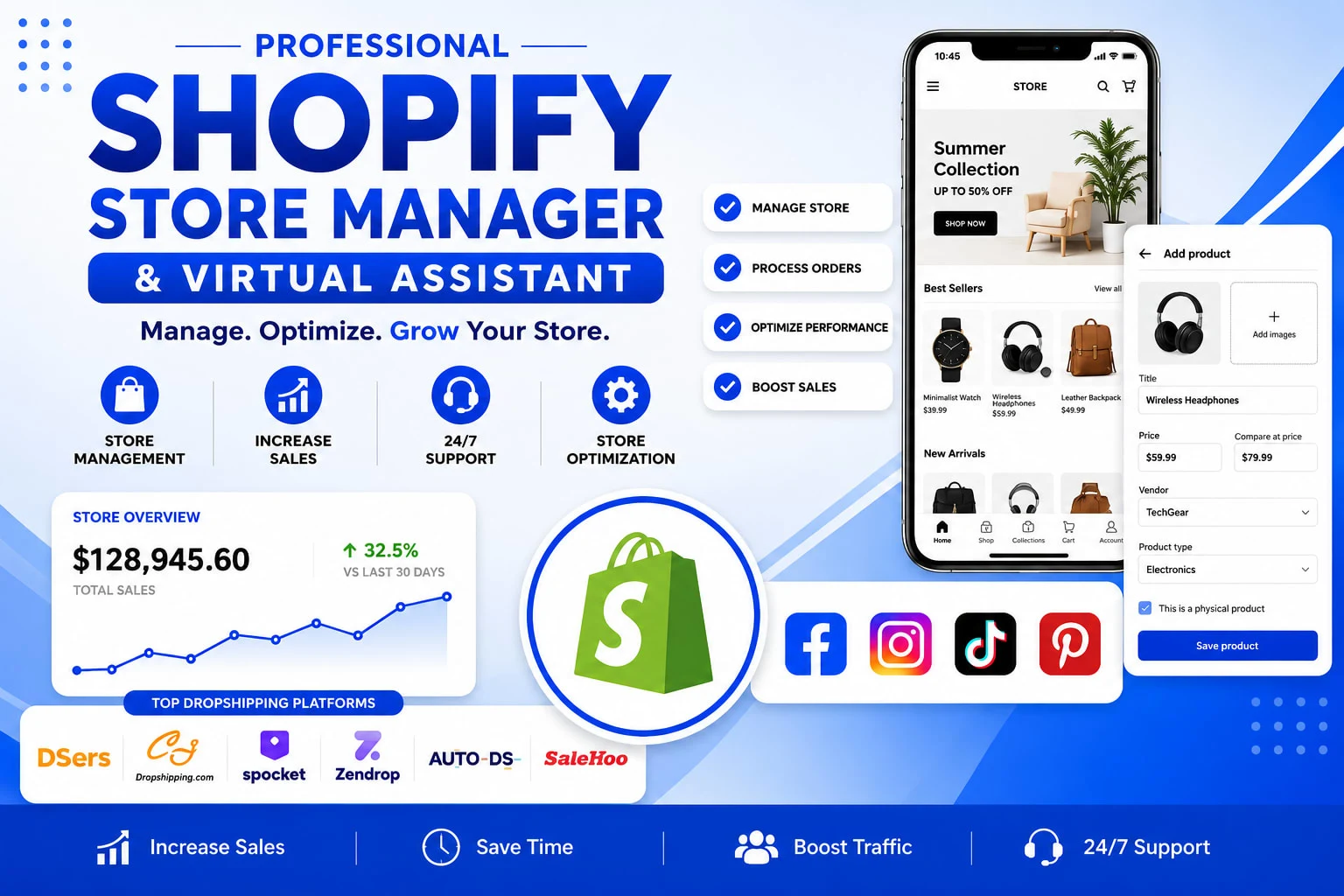 I will be your shopify virtual assistant