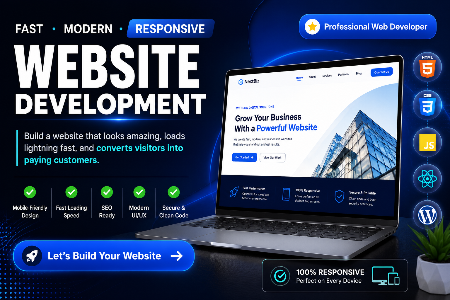 I Will Build a Fast, Modern, Responsive Website That Converts Visitors into Customers
