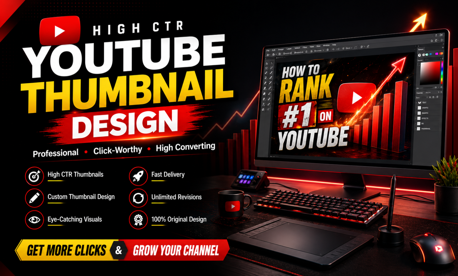 i will create a professional High CTR thumbnails